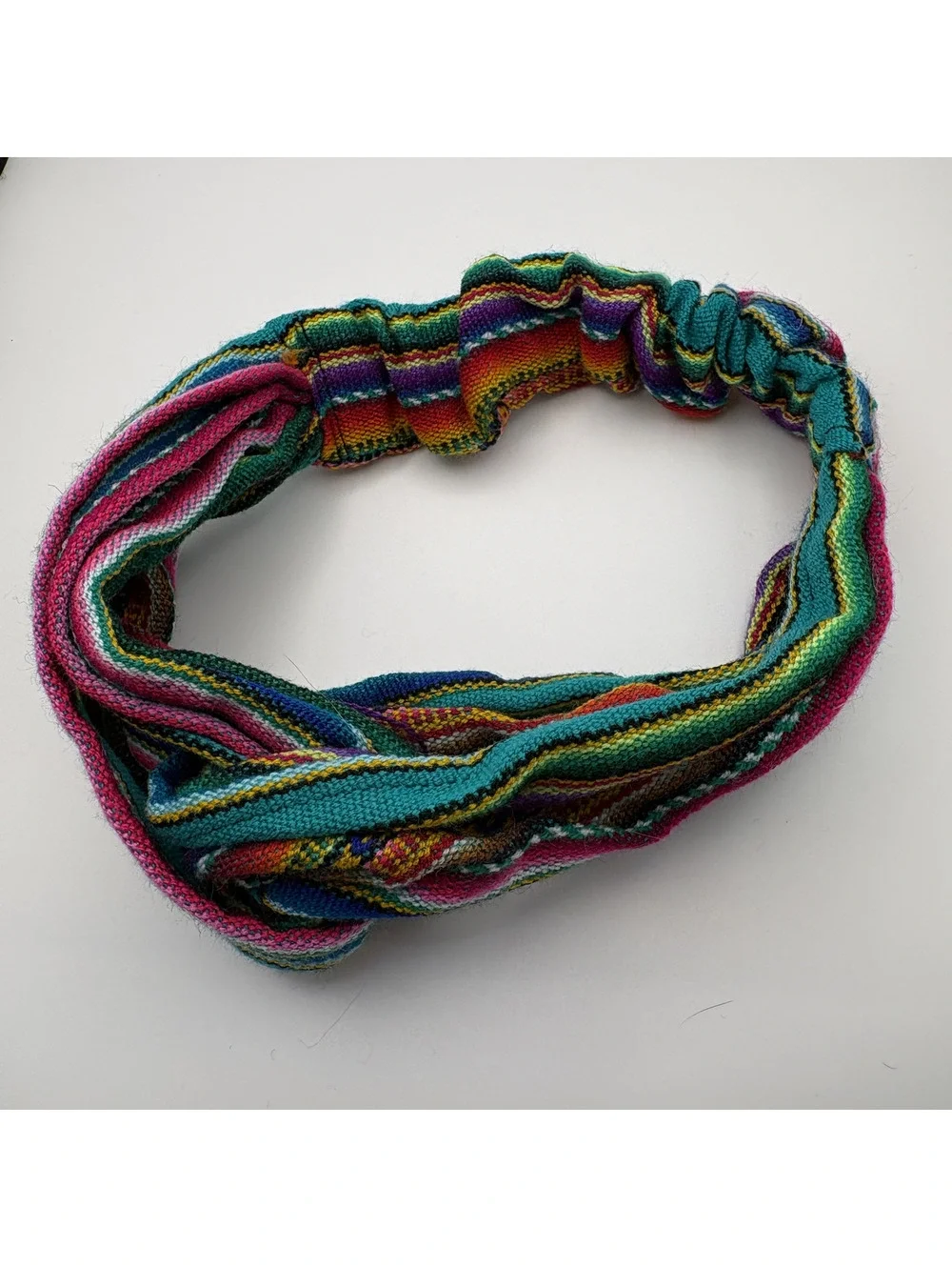 Bohemian Multicolor Stretchy Knit Hair Band / Boho Headband